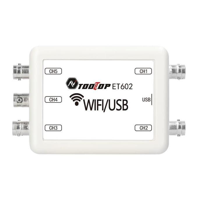 TOOLTOP Virtuele Oscilloscoop 5-kanaals Data-opslag Acquisitie Recorder 4 Meetmodi ET602 USB WIFI veelkleurig