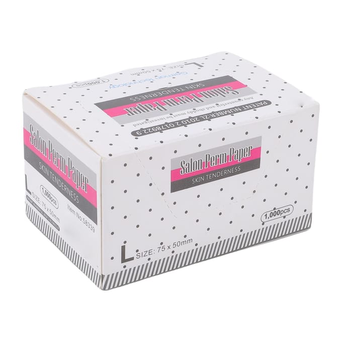 1000 STUKS Haarpermanentpapier Ademend Hittebestendig Hoge Taaiheid Ultra Dun Gaas Haarstyling Krulpapier voor Thuis Salon white