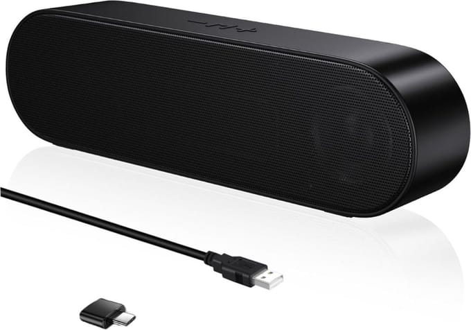 DD Soundbar Pc - Bekabelde en Draadloze Pc -Luidspreker - USB Mini Soundbar - 4x23x7cm - Zwart