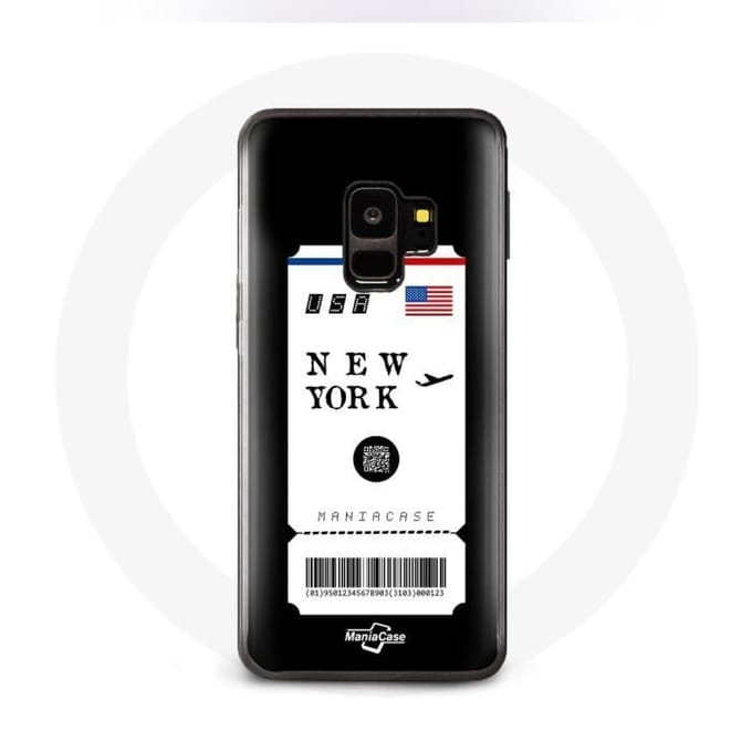 Hoesje voor Samsung Galaxy S9 plus vliegticket New York