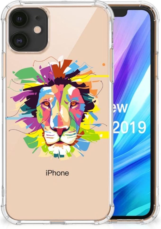 Apple iPhone 11 Stevig Bumper Hoesje Lion Color