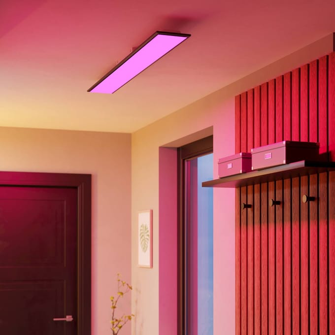 EGLO connect.z Moradillo Smart LED Paneel - 119.5 x 15 cm - Zwart - Instelbaar RGB & wit licht - Dimbaar - Zigbee