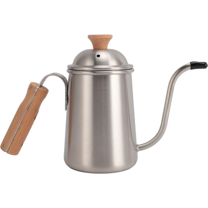 Koffiepot 650ml Roestvrij Staal Handbrouwen Schuurproces met Houten Handvat Koffieketel voor L gray