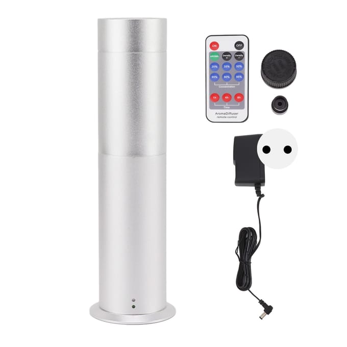 Geurmachine Zuilvormige Aluminiumlegering Aromatherapie Essentiële Olie Diffuser met Afstandsbediening white
