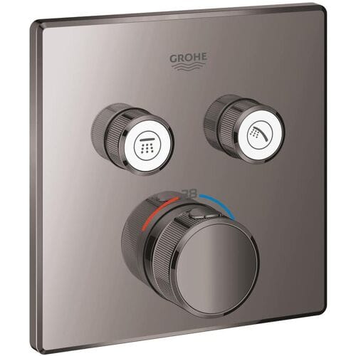 Grohe Grohtherm SmartControl thermostat ready-mount set with 2 shut-off valves, square design 29124A00