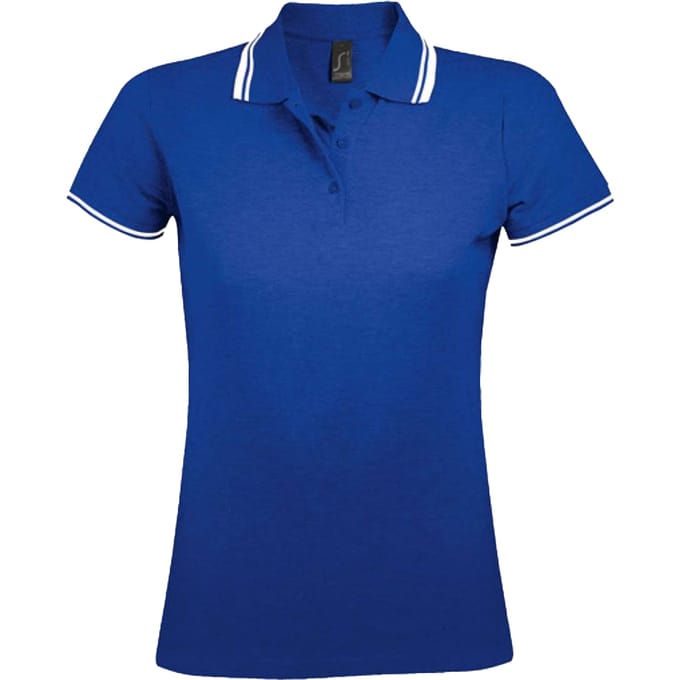 SOLS Dames/Dames Pasadena Poloshirt (Koningsblauw/Wit)