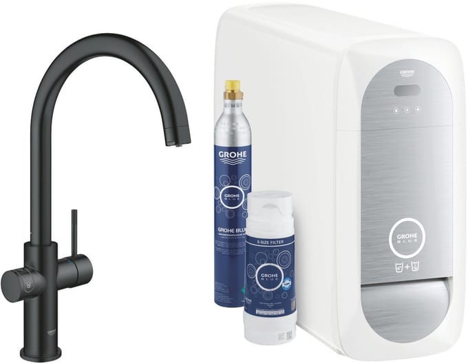 GROHE Starterkit GROHE Blue Home 31455_1 Bluetooth/WIFI C-uitloop velvet black, 31455KS1