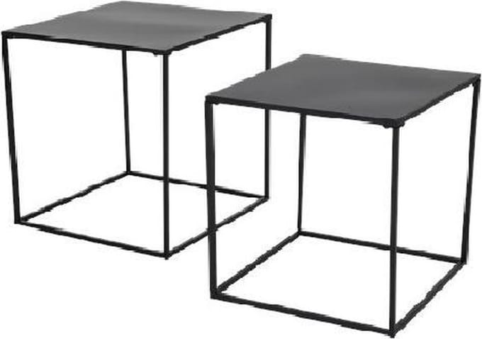 Bijzettafels set van 2 Black - Luxe Home Bijzettafels -