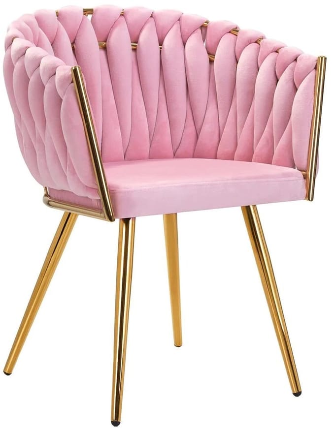 Stoel LUX Roze Fluweel - gouden poten - luxe stoel - Fauteuil