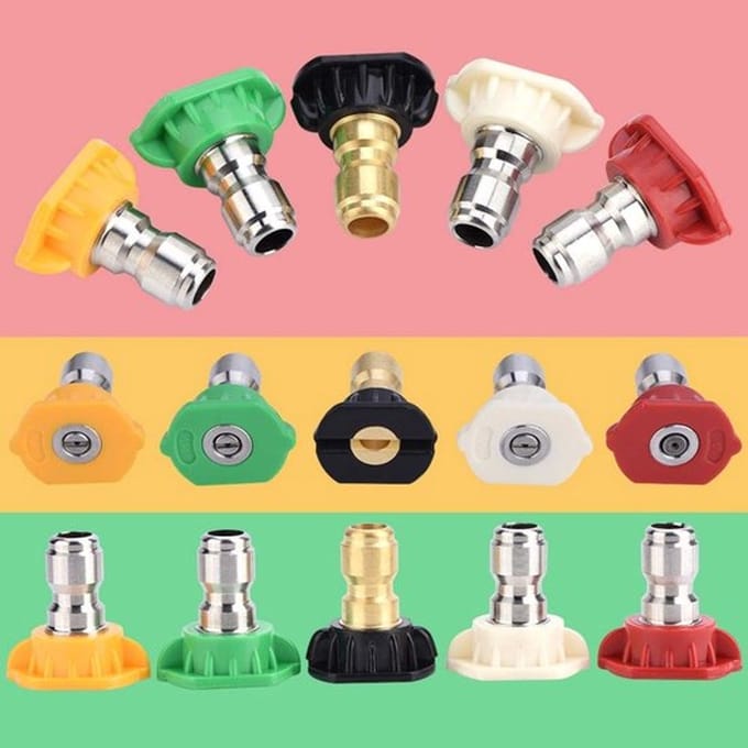 Aladdien - Hogedrukreiniger Sproeikoppen - 5 Stks Tip Set - Voor