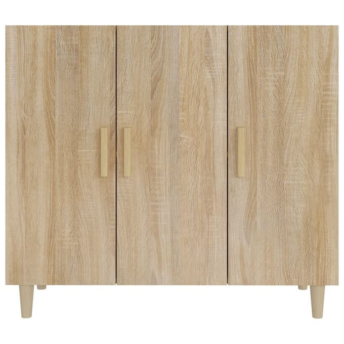vidaXL - Dressoir - 90x34x80 - cm - bewerkt - hout - sonoma - eikenkleurig