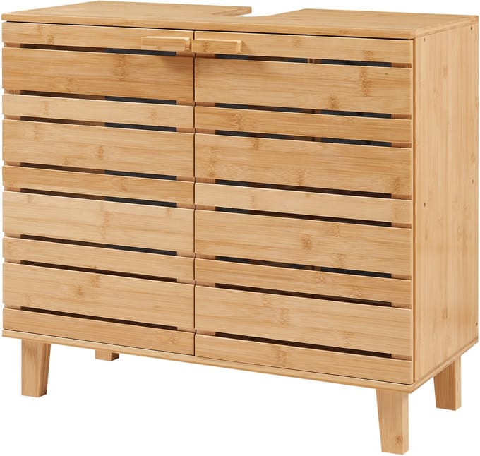 Wastafelonderkast Epind bamboe naturel 60x66x30 cm [en.casa]