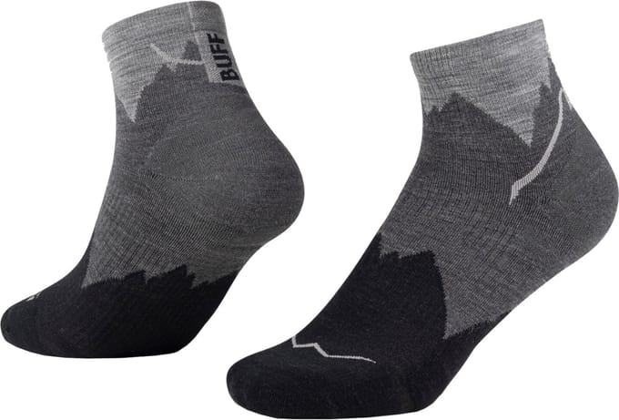 Buff | Lightweight Merino | Quarter | Hardloopsokken | Unisex | Black | 42-44 -