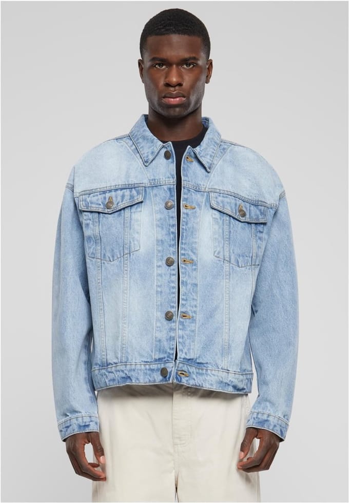 Urban Classics - Heavy Ounce Boxy Denim Jacket - XL - Blauw
