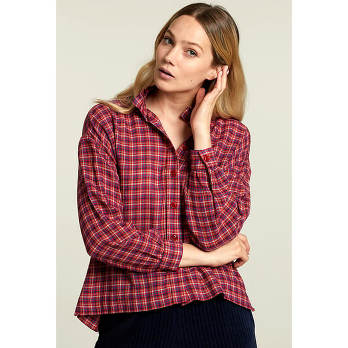 River Woods Multi Checked Blouse Size: 36 | Blouses Outlet | Dames |