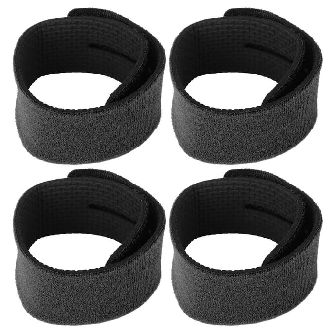 4 stuks Herbruikbare Hengelband Sterke Flexibele Klittenband Hengelsportband Hengelriem Zwart zwart