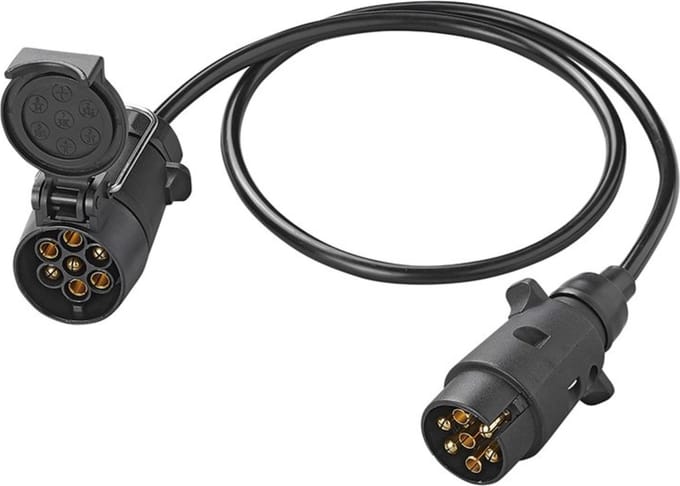 ProPlus Verlengkabel - 7-polige stekker en stekkerdoos - 1 meter - Compact en krachtig