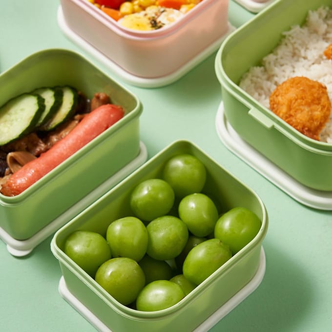 Boîte à lunch portable mignonne pour étudiants, boîte à bento pour enfants au micro-ondes, compartiment indépendant rose