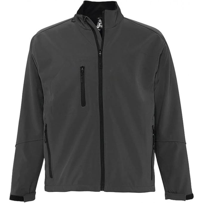 SOLS Heren Relax Soft Shell Jacket (ademend, winddicht en waterbestendig) (Houtskool)