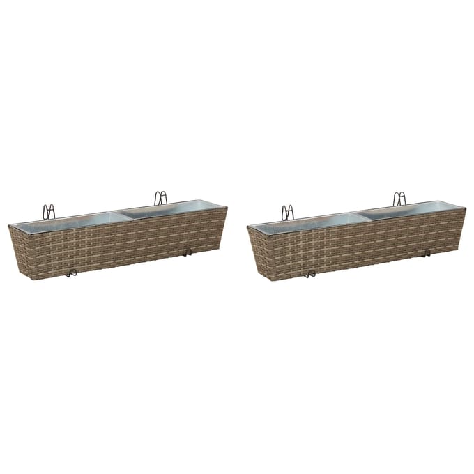 vidaXL Reling 2 st Grijs 80 x 17 x 17 cm Metaal