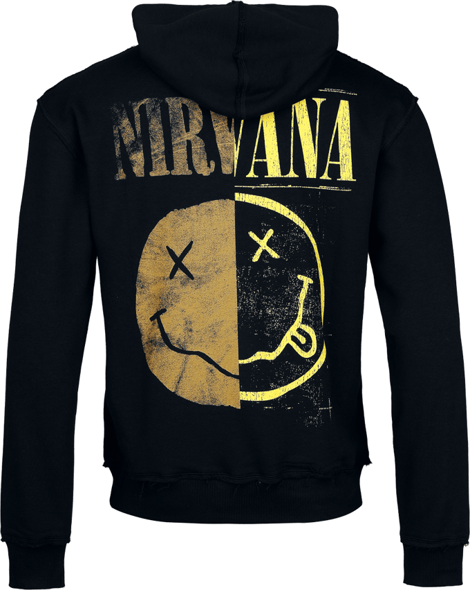 Nirvana Trui met capuchon - Logo - S tot 4XL - voor Mannen - zwart-geel