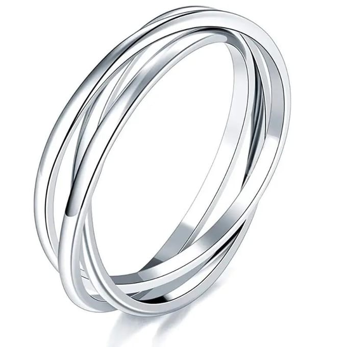 2. Huitan Creatieve 3 Ringen Set Metaal Zilverkleurig Bruiloft Accessoires voor Vrouwen Moderne Modieuze Vrouwen Ringen Statement Sieraden 9 white