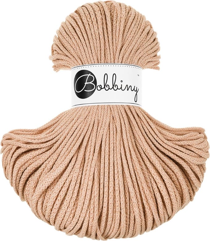 Bobbiny Junior braided cord 3 mm - Biscuit