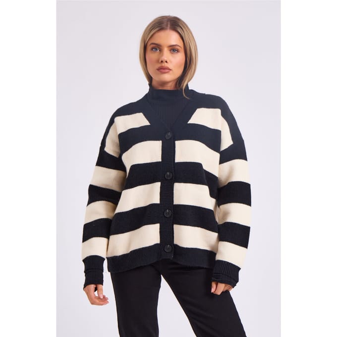 Gestreept oversized vest met knoopsluiting