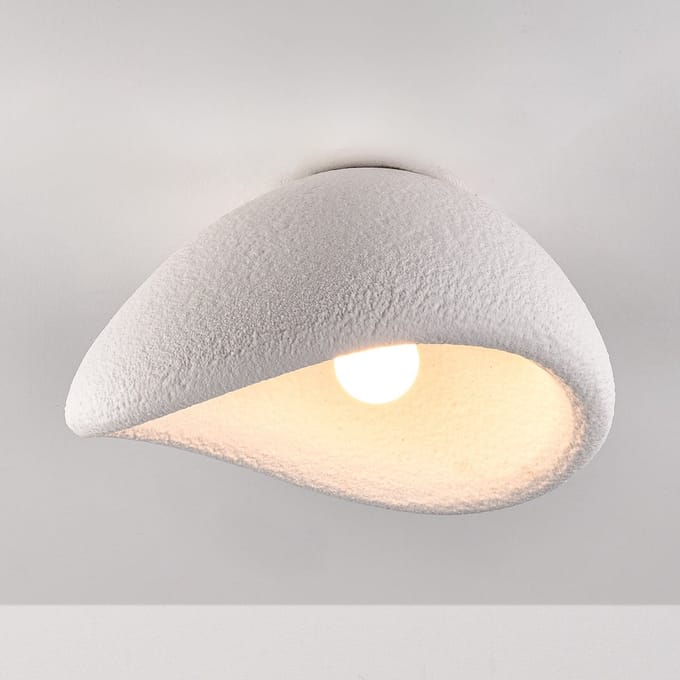 LumenXL - Wabi Sabi plafondlamp Concrete Aura 60 x 47 cm met steeneffect - wit