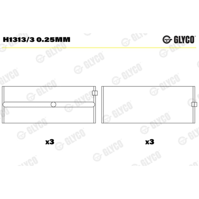Krukaslagerset GLYCO H1313/3 0.25mm