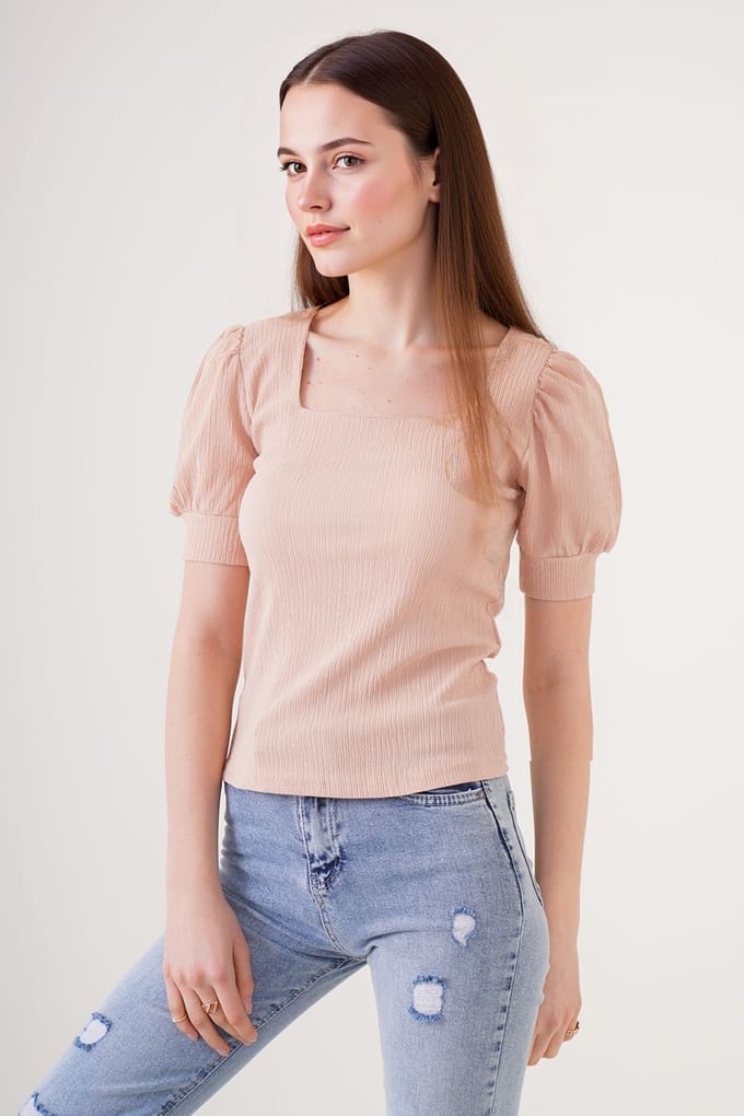 Slim Fit Vierkante Hals Blouse
