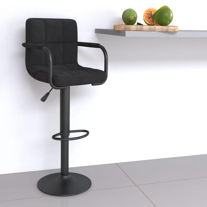 Vidaxl Kruk, Zwart, Bekleed met Fluweel