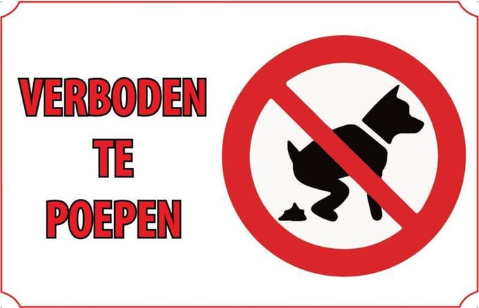 Verboden te poepen 20x30cm