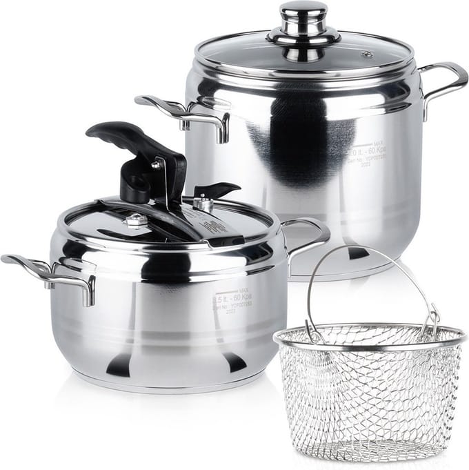 Snelkookpan Edelstaal PROFI 3,5+5 l 2 stuks - Pressure Cooker