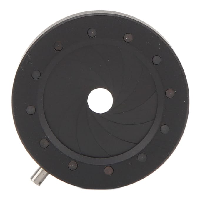 Verstelbaar Irisdiafragma 1,2 tot 18 mm Aluminiumlegering 12 Lamellen Handmatige Bediening Lens black