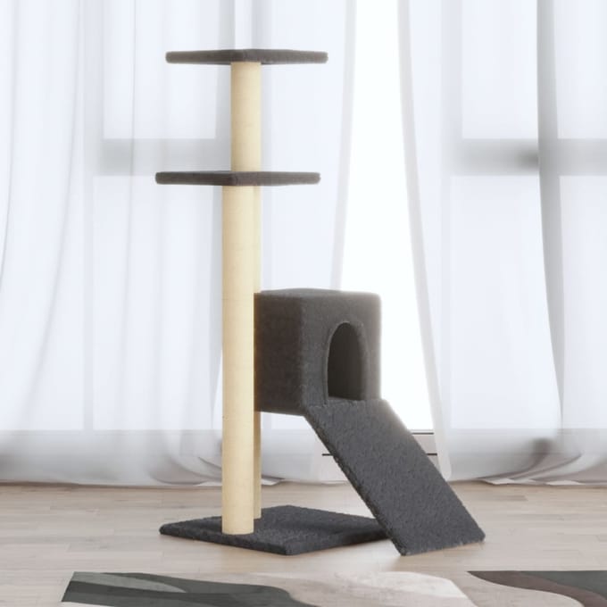vidaXL - Kattenmeubel - met - sisal - krabpalen - 92 - cm - donkergrijs