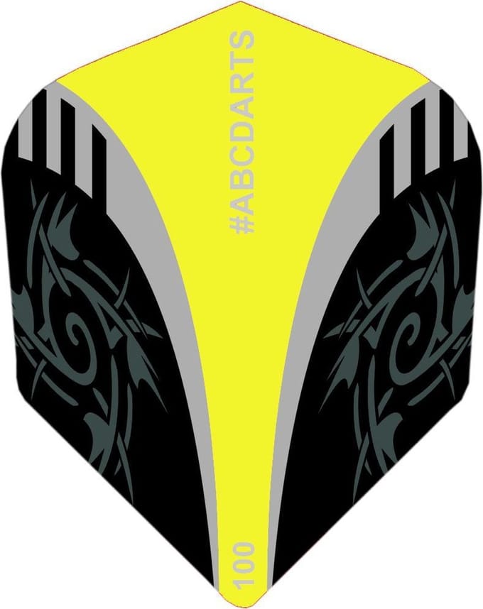 ABC Darts - Dart Flights - Extra Stevig - Tribal Geel - 8 sets (24 stuks)