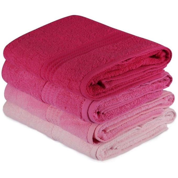 Asir badhanddoekset - 4 stuks - lichtroze - 70 x 140 cm