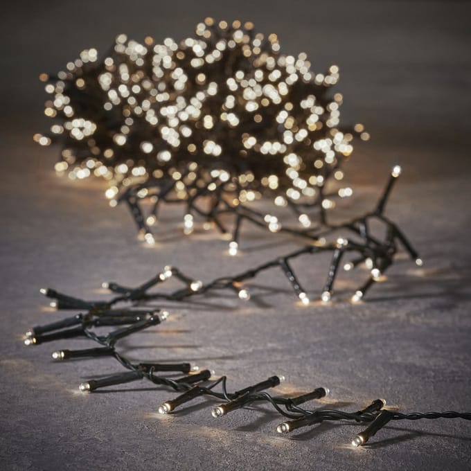 Luca Lighting kerstverlichting lichtsnoer - 20m - 1000 lampjes warm wit - flashfunctie