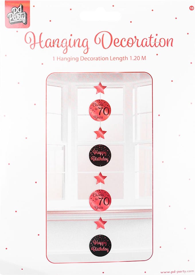 Hanging decoration rose/black - 70