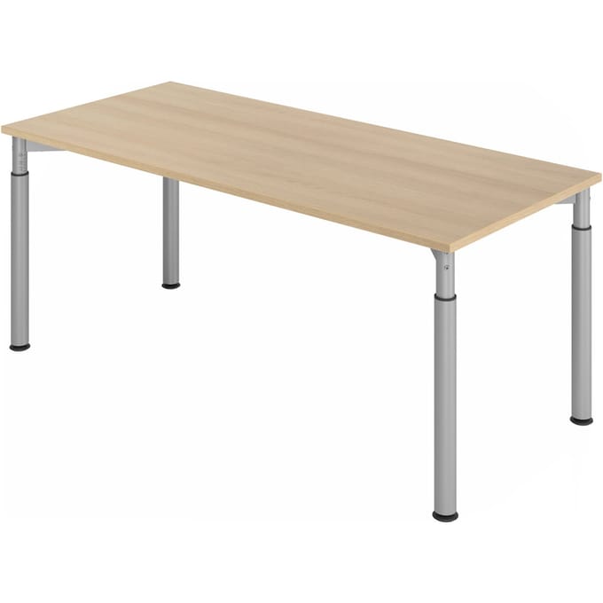 YAMA 19 S | Bureau - 180 x 80 Eiken/Zilver Tafelhoogte I In hoogte verstelbaar