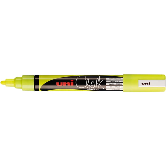 Uni-ball - Krijtmarker fluo geel | ronde punt van 1 | 8 - 2 | 5 mm