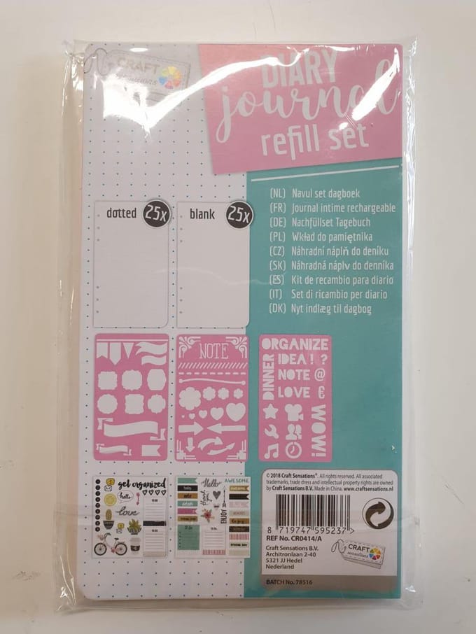 Craft Sensations - Navul set Dagboek