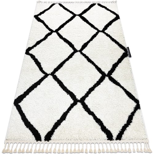 Kleden Rugsx Tapijt BERBER CROSS witrand , Barber , 80x150 cm