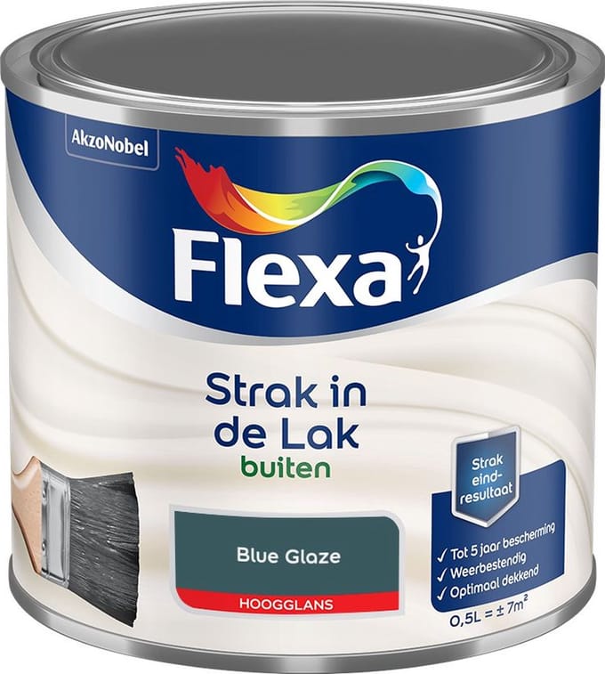 Flexa - Strak In De Lak Buitenlak Hoogglans - Blue Glaze - Mengverf - 500 Ml
