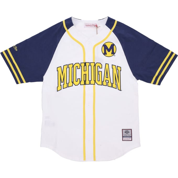 NCAA Practice Day Button Front-jersey voor heren Micwol wit