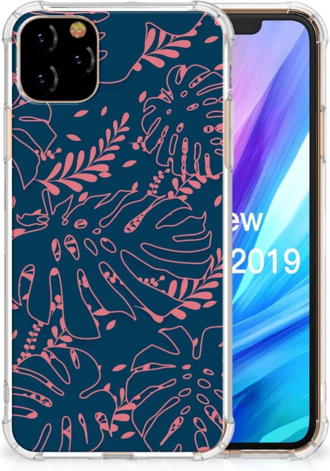 TPU Case Anti-Shock voor Apple iPhone 11 Pro Max Case Palm Leaves