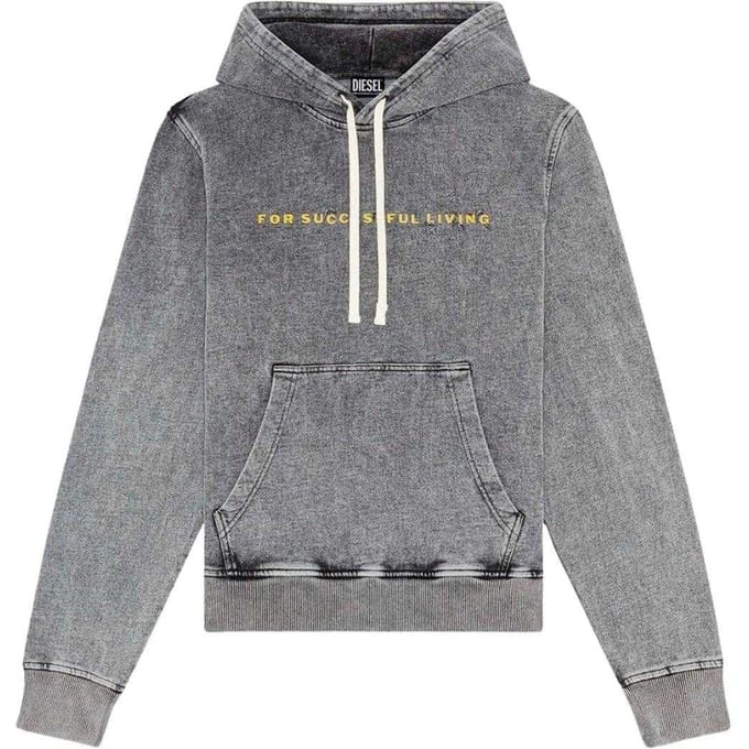 Diesel Herenlogo Hoodie (Grijs vervaagd)