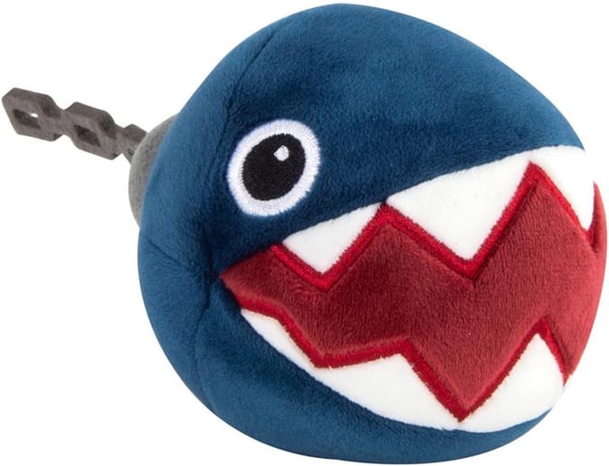 Tomy - Club Mocchi- Mocchi- Super Mario Chain Chomp 15 cm - Pluche