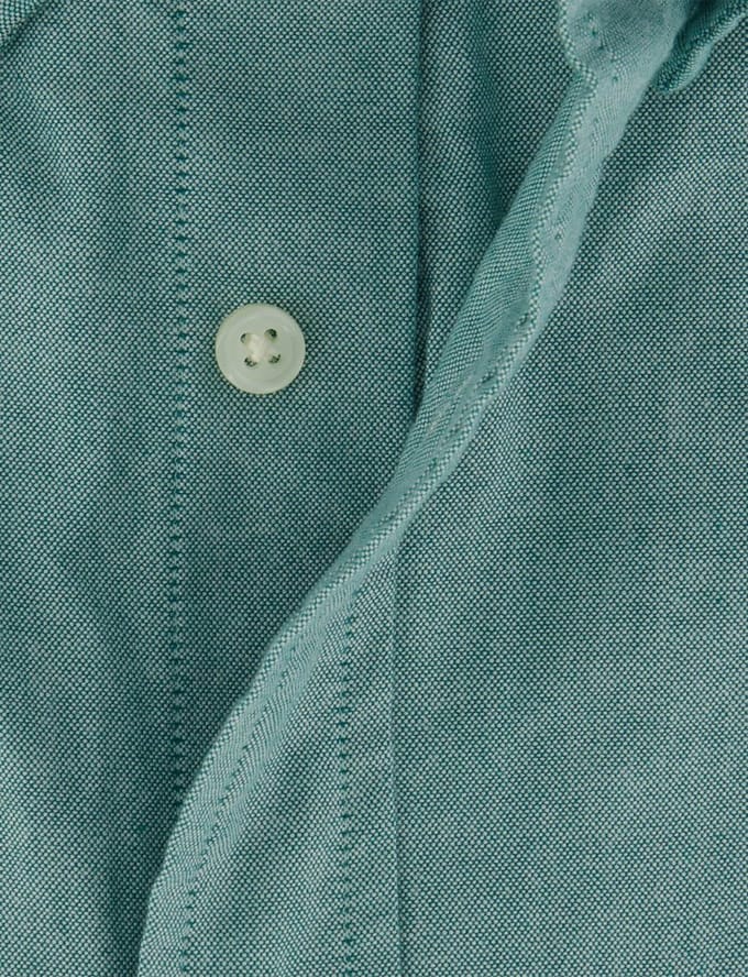 overhemd korte mouw Gant turquoise wijde fit effen 100% katoen